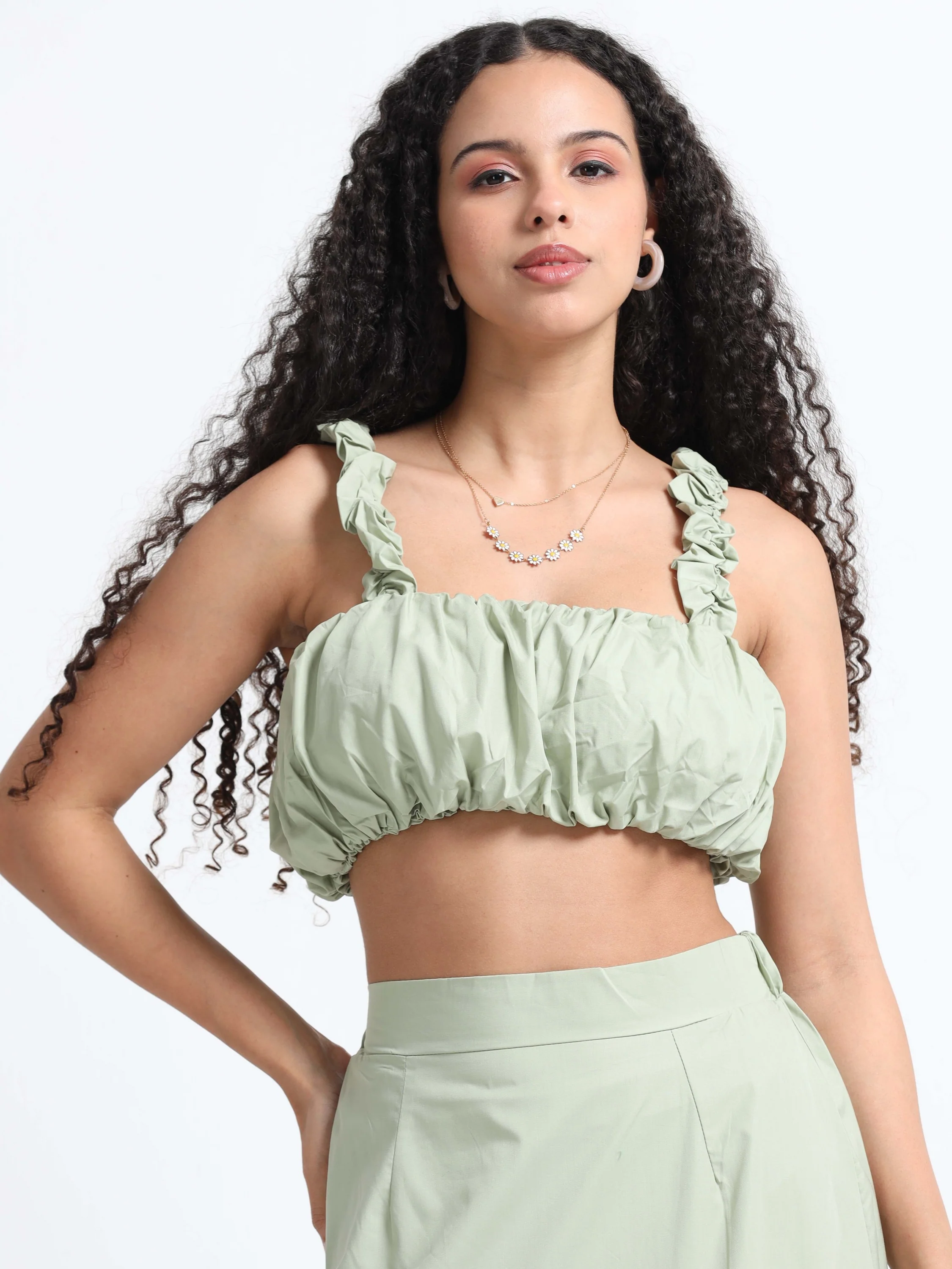 Women Olive and Flare Co-ord Set - Image 6