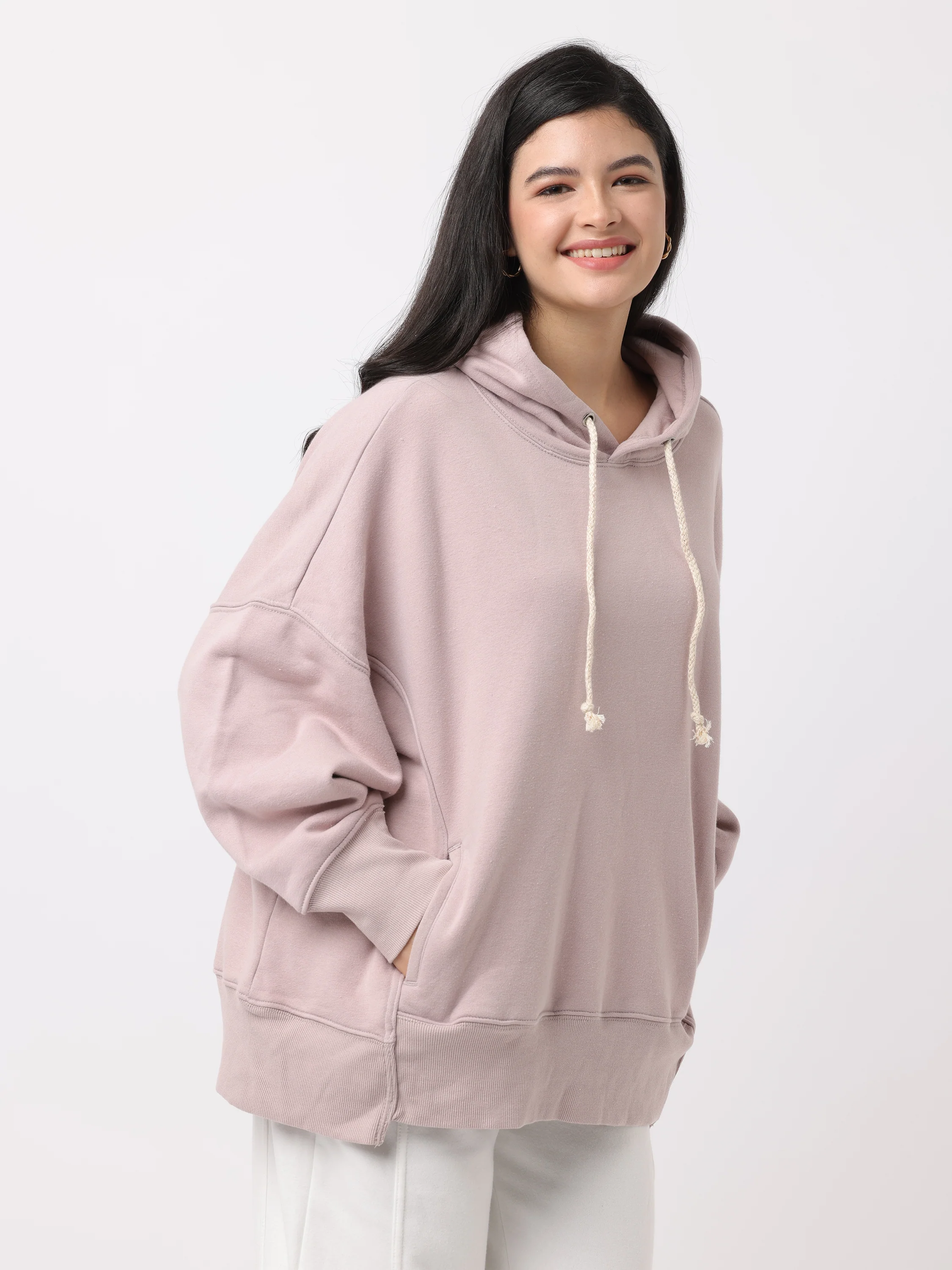 Women Light Purple Oversized Hoodie - Image 3