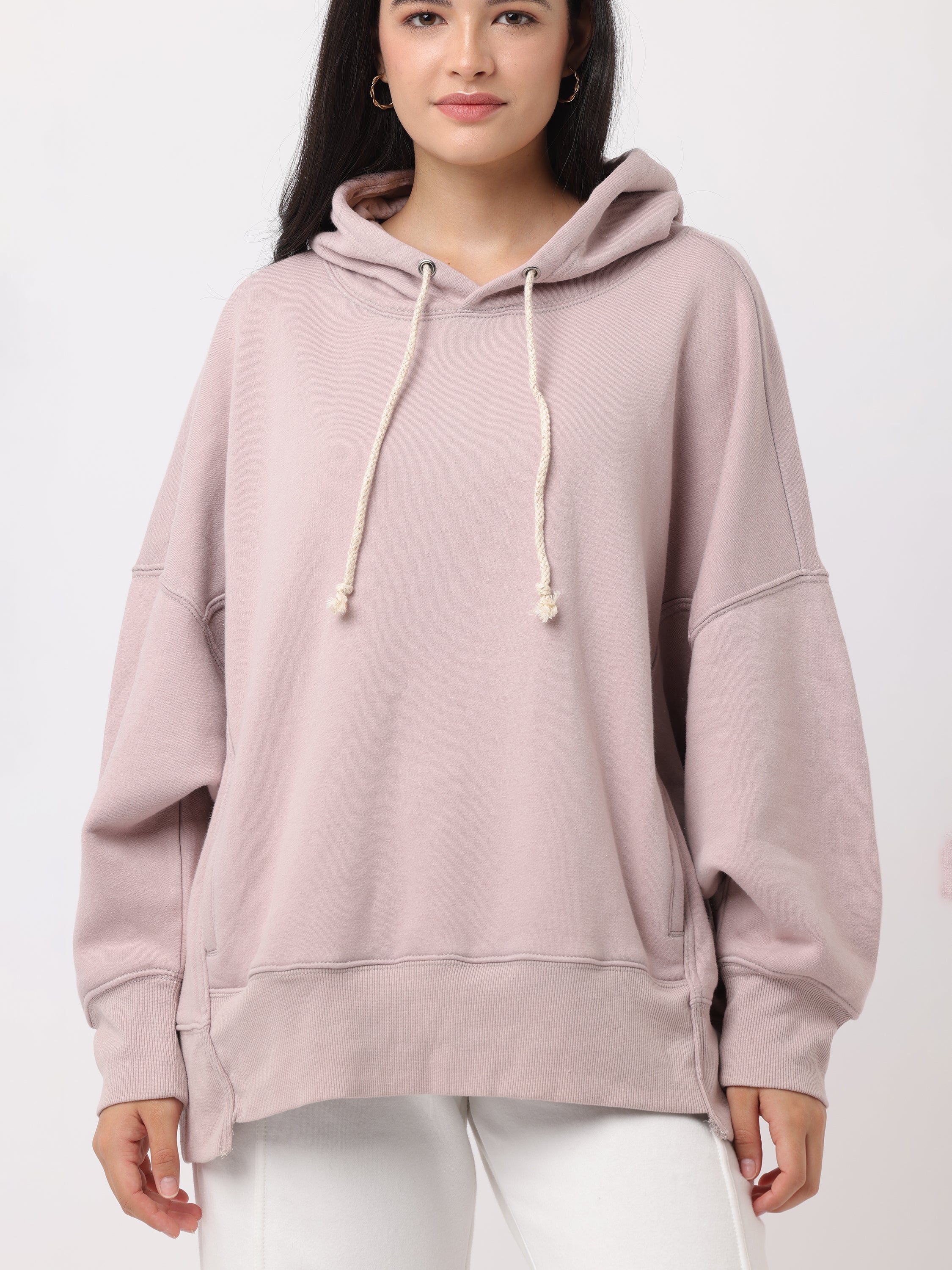 Women Light Purple Oversized Hoodie - Image 6
