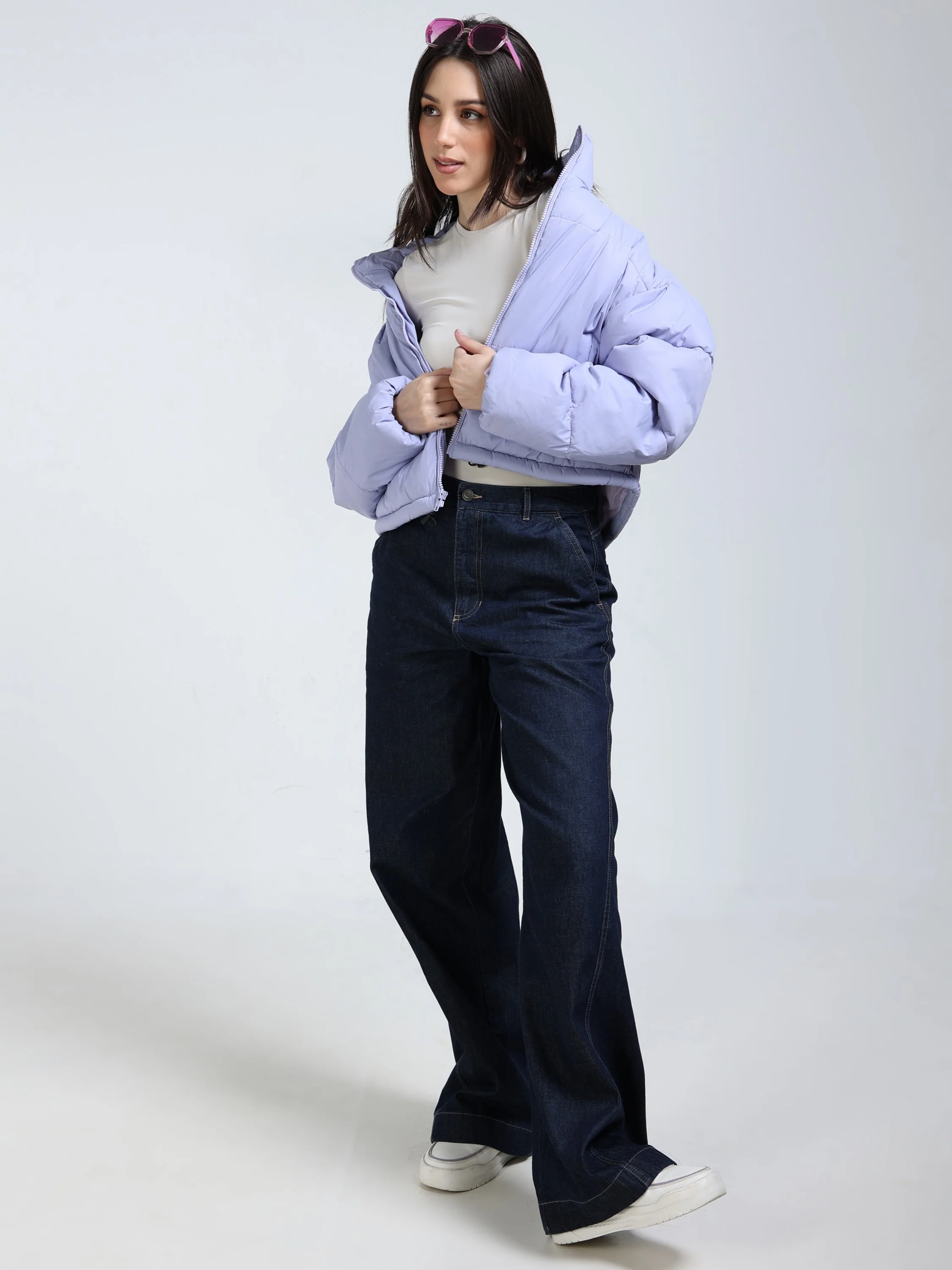 Women Lilac Puffer Jacket - Image 2