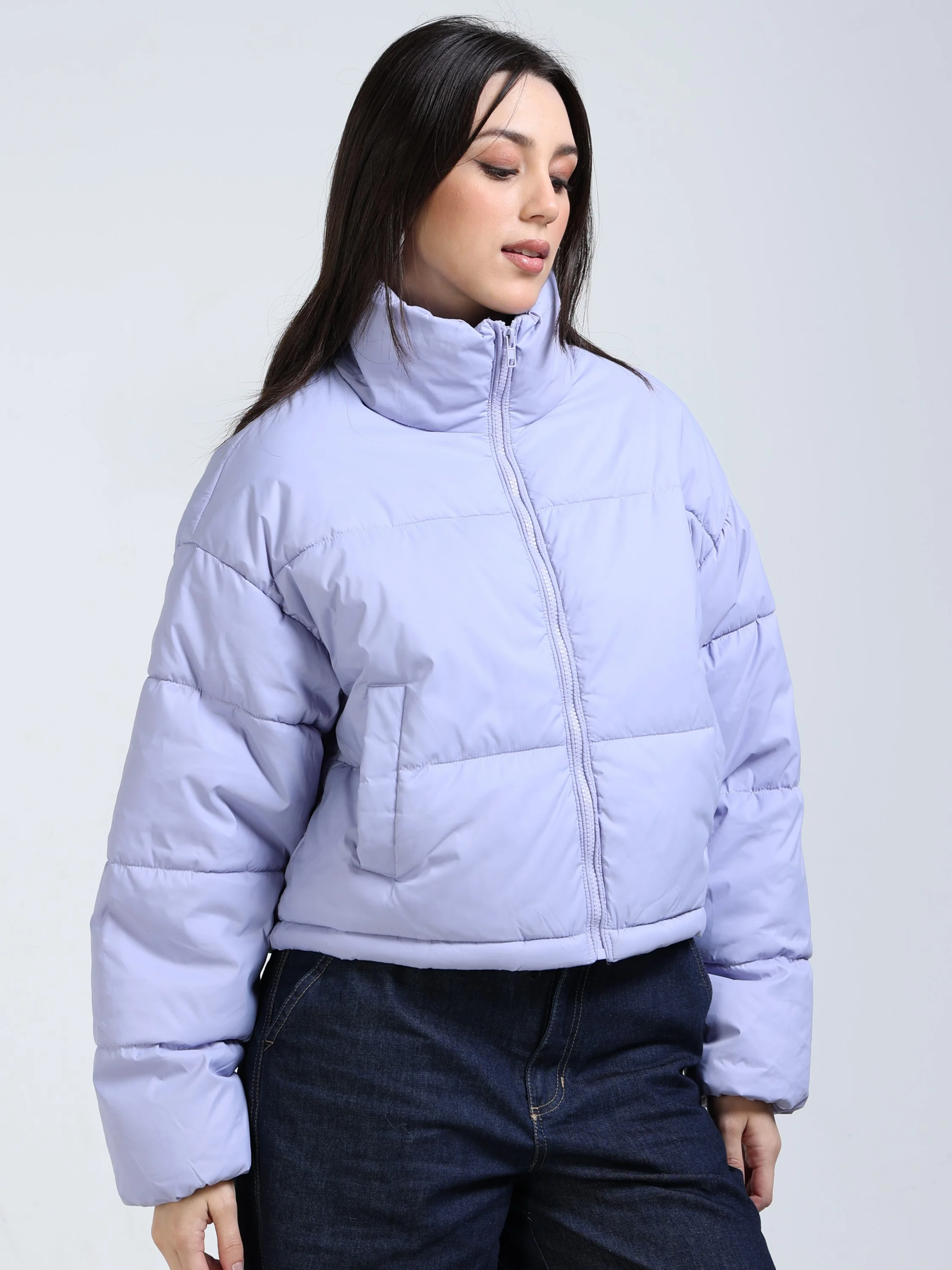 Women Lilac Puffer Jacket - Image 5