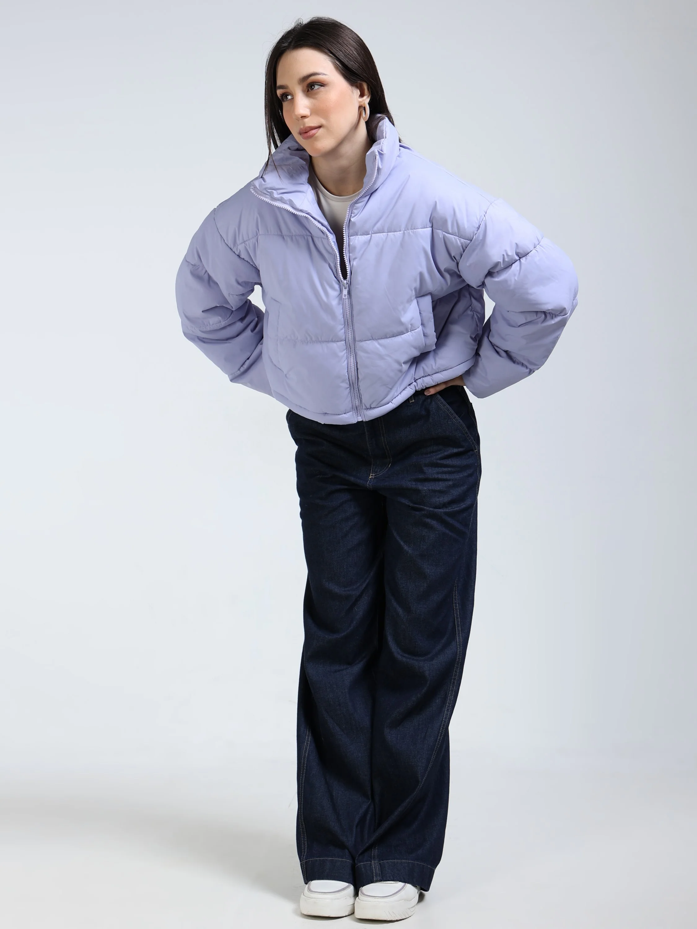Women Lilac Puffer Jacket - Image 6