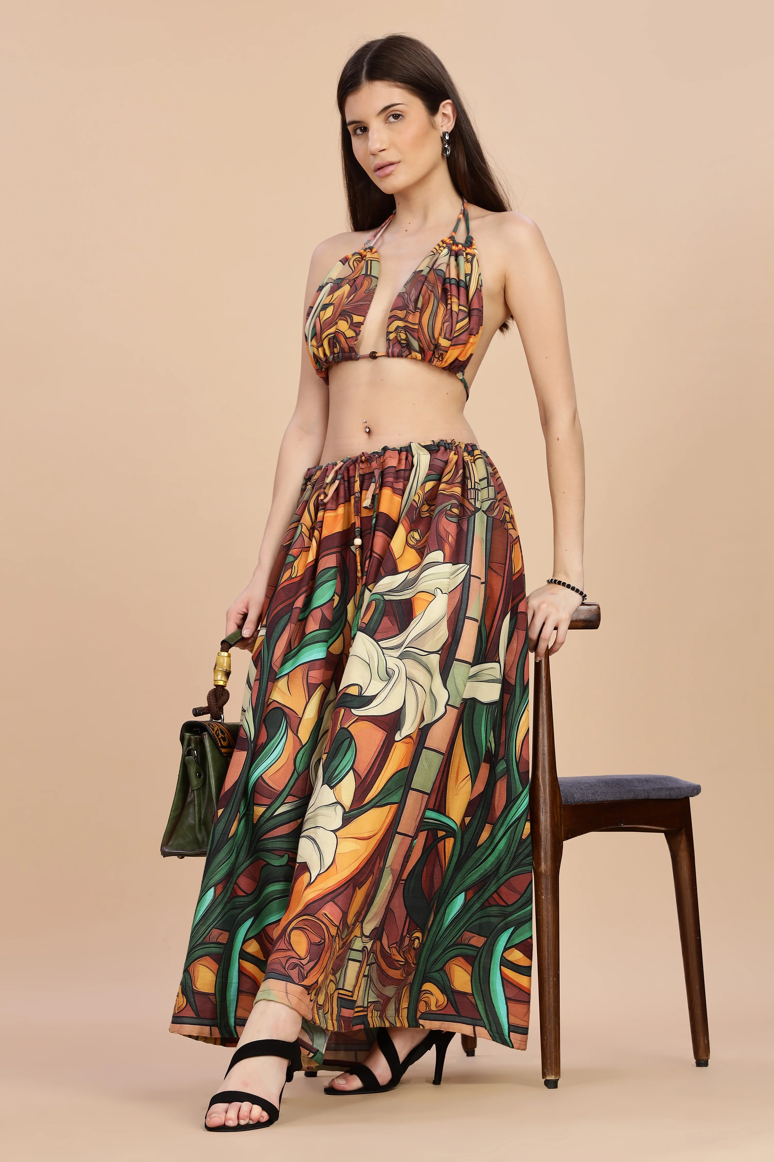Women Liliare Long Gauge Cotton Skirt - Image 8
