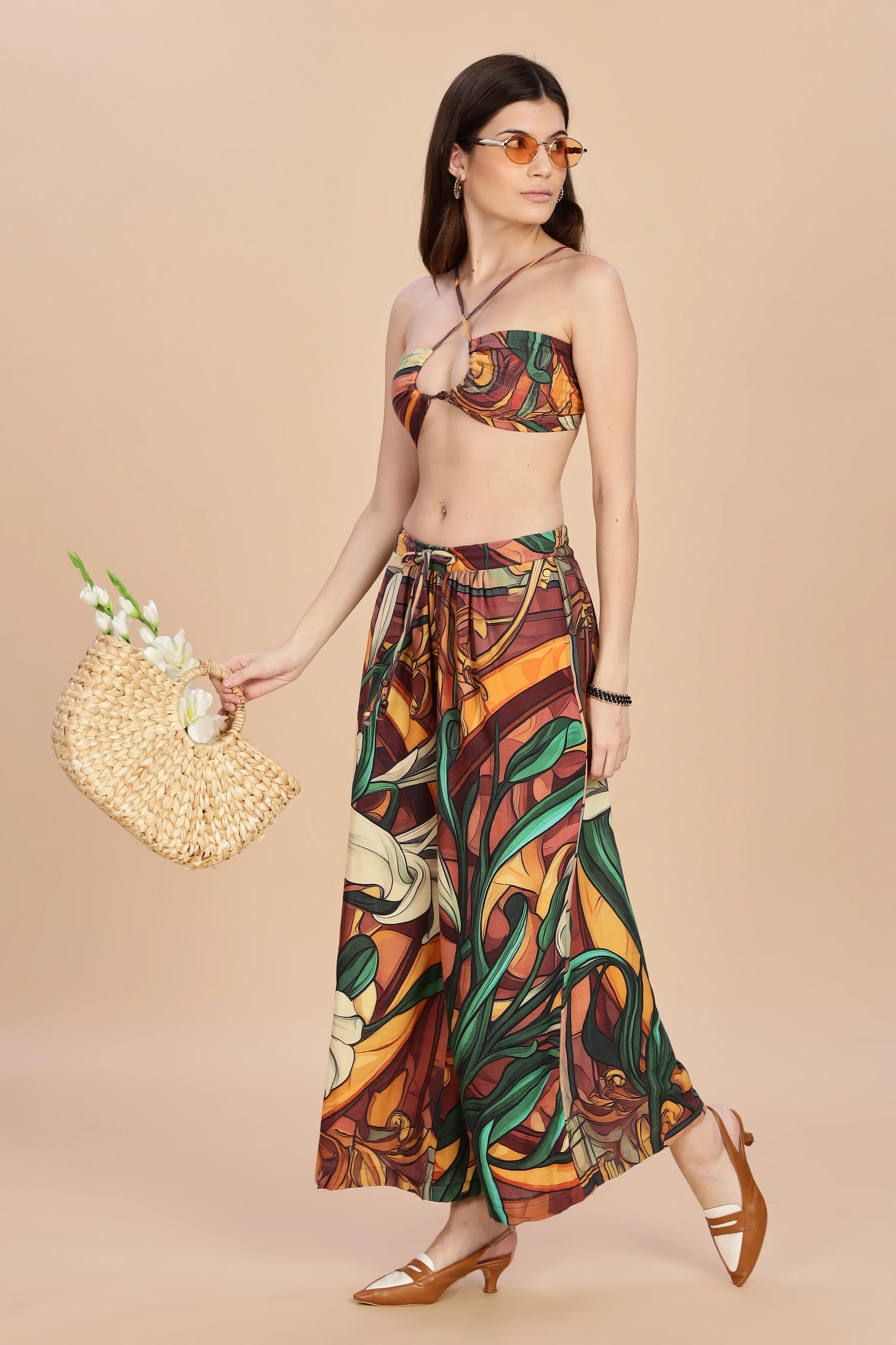 Women Liliare Ruched Bikini Gauge Cotton Top - Image 11