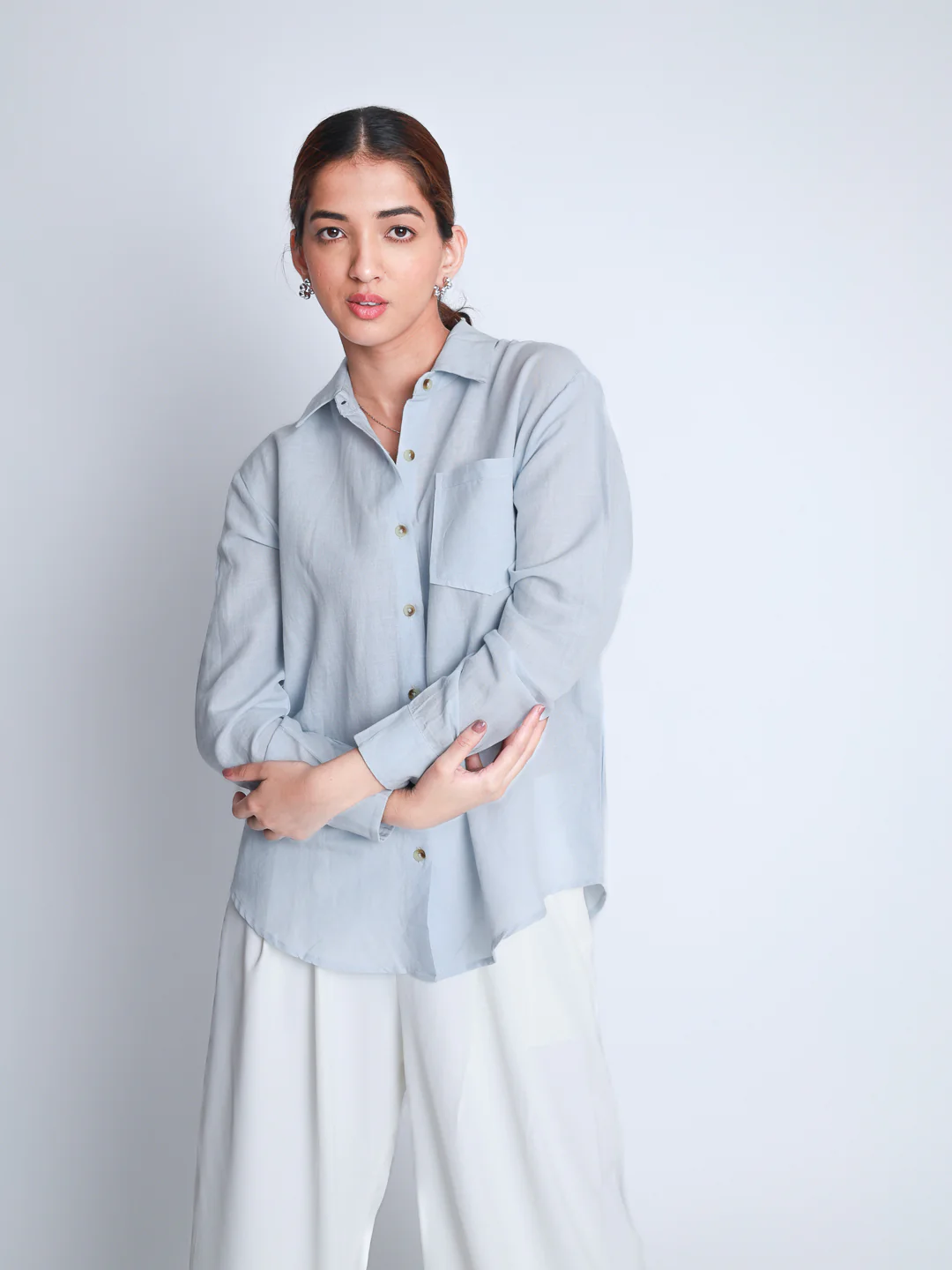 Women Linen Premium Casual Wear Shirt - Image 3