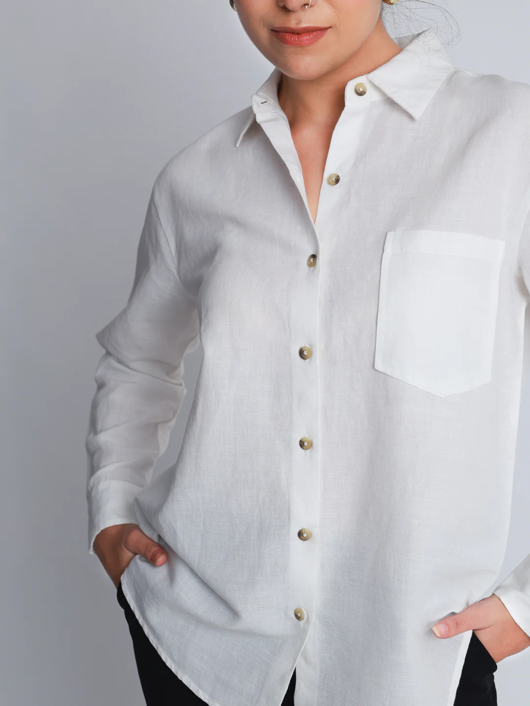 Women Linen Premium Casual Wear Shirt - Image 6