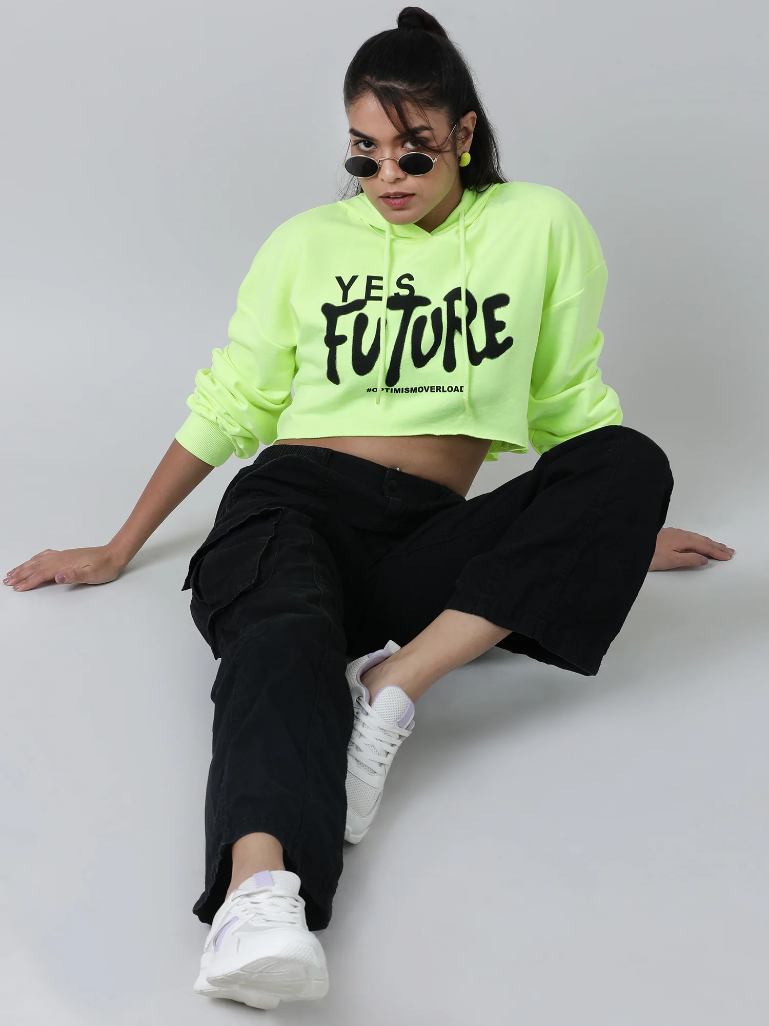 Women Boxy Crop Hoodie Top - Image 8