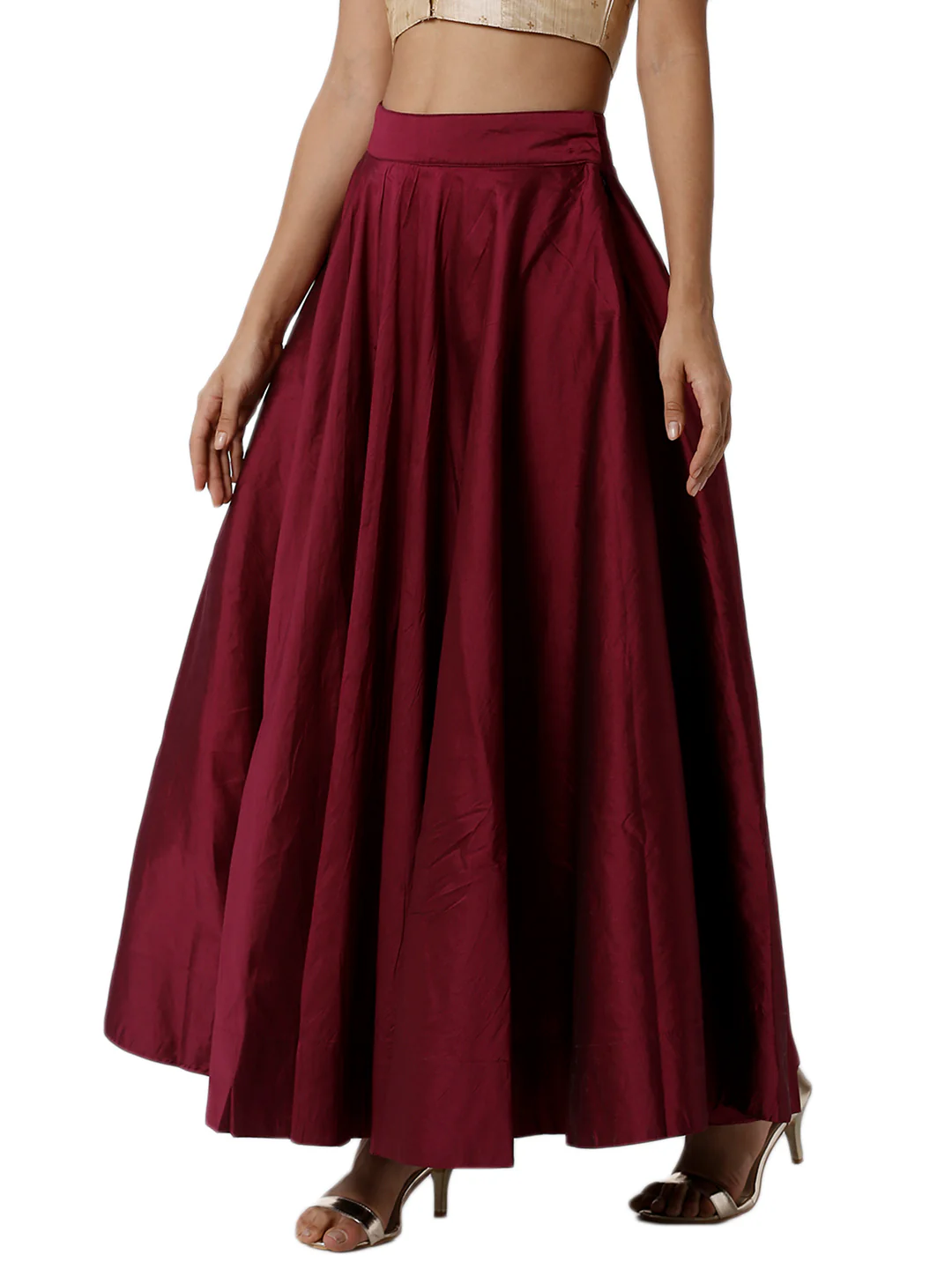 Women Magenta Festive Skirt - Image 3