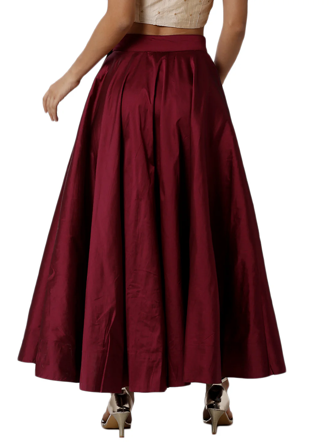 Women Magenta Festive Skirt - Image 4