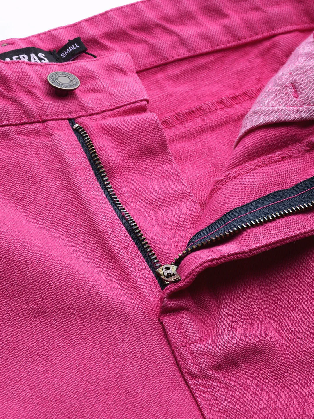 Women Magenta Raw Edge Jeans - Image 5