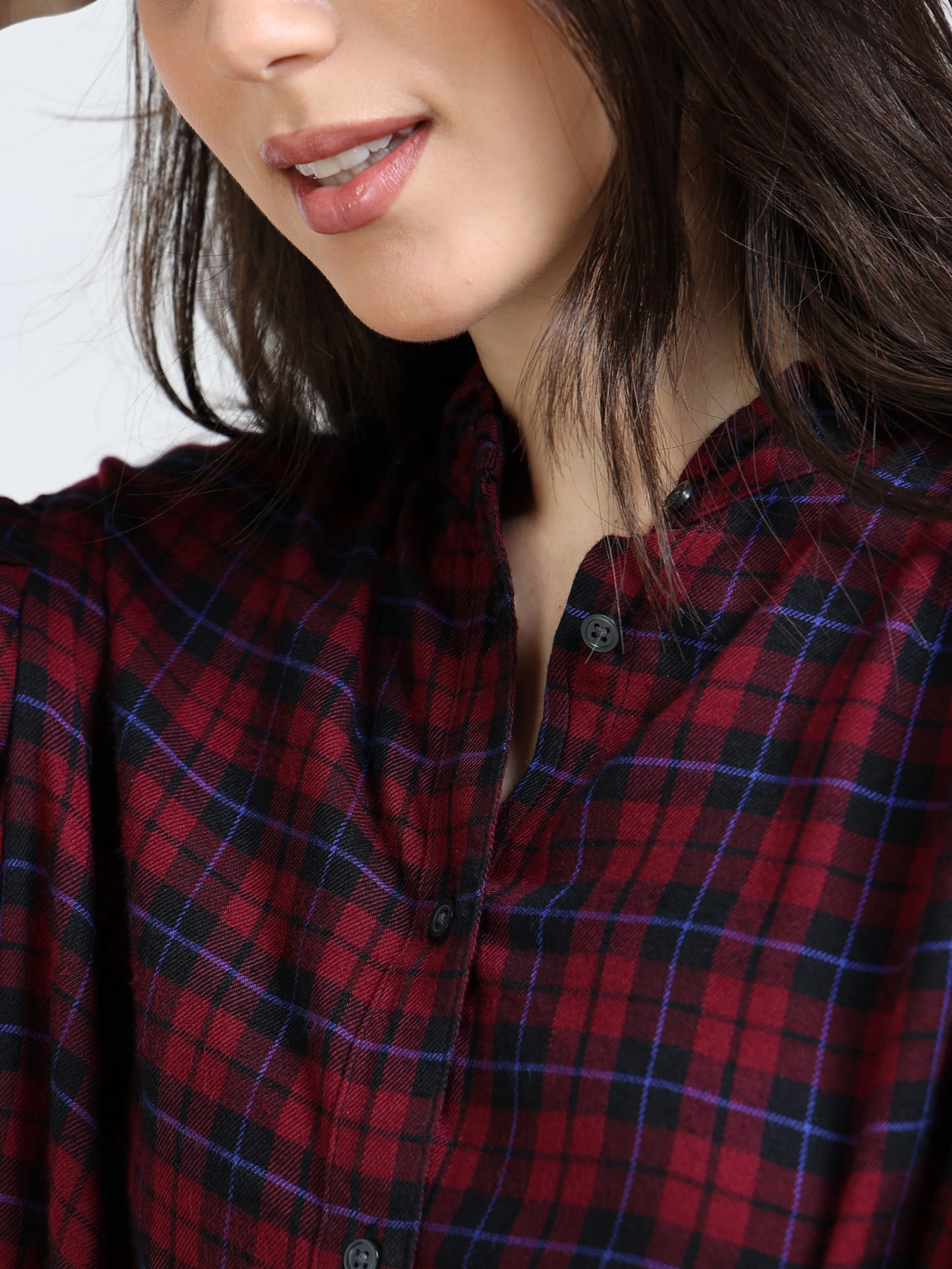 Women Maroon Cotton Brushed Shirt - Image 3