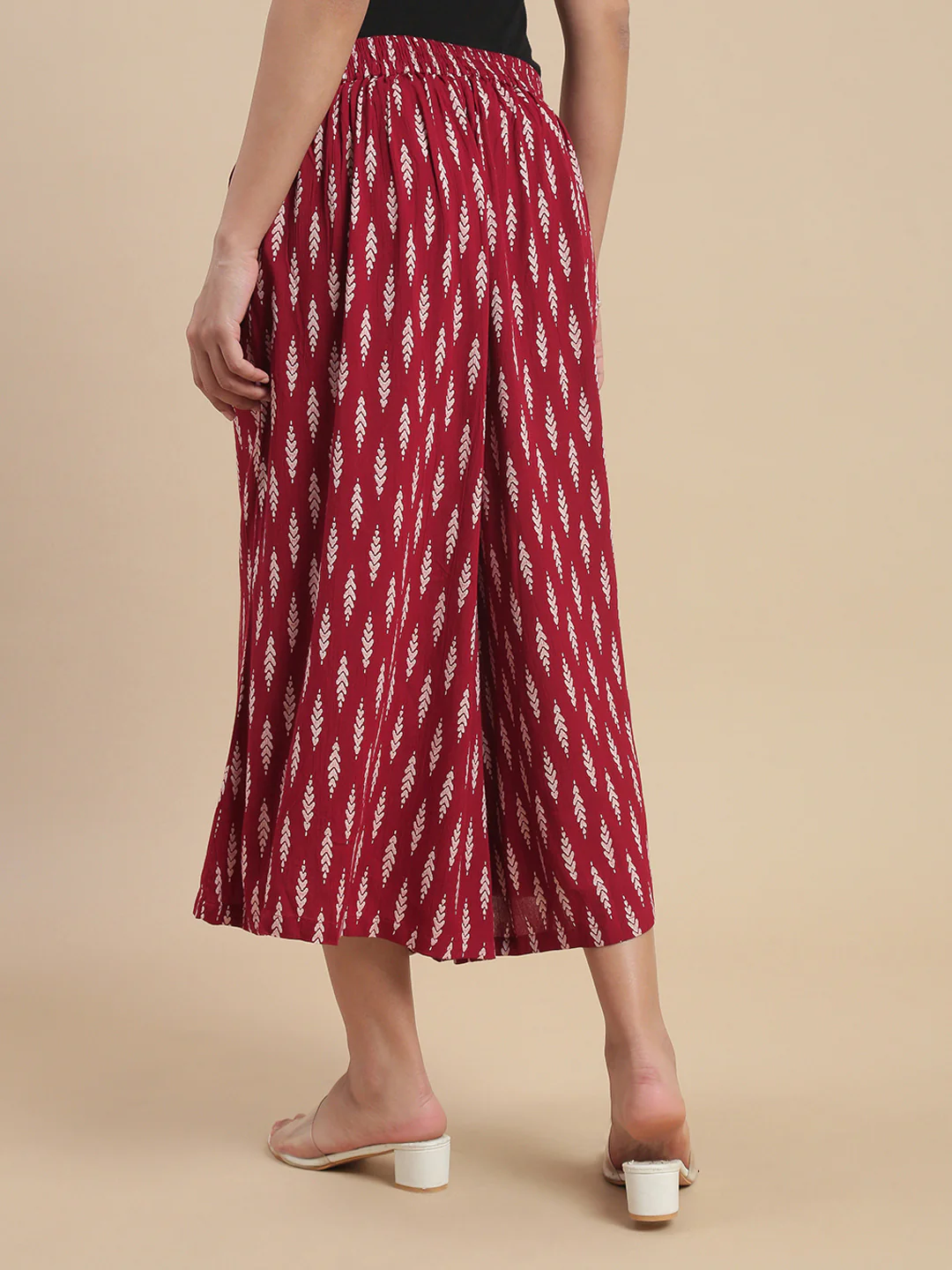 Women Maroon Casual Culottes - Image 4