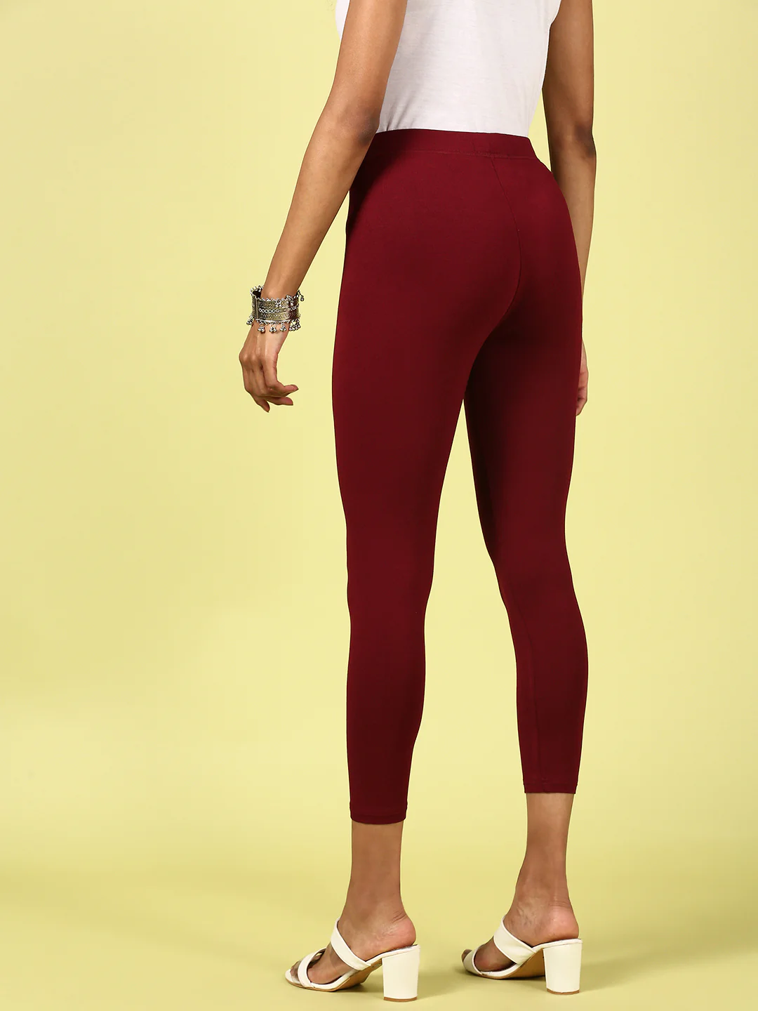 Women Maroon Casual Leggings - Image 4