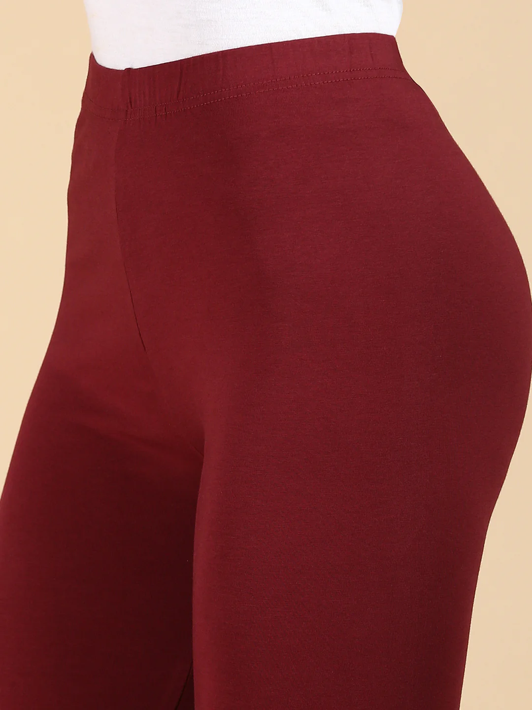 Women Maroon Casual Leggings - Image 5