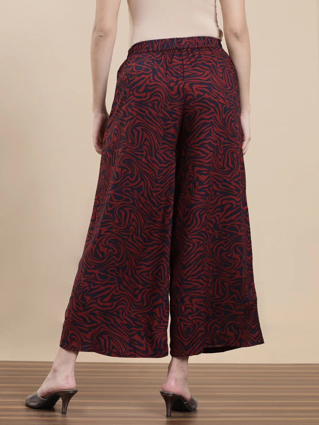Women Maroon Casual Palazzo - Image 2