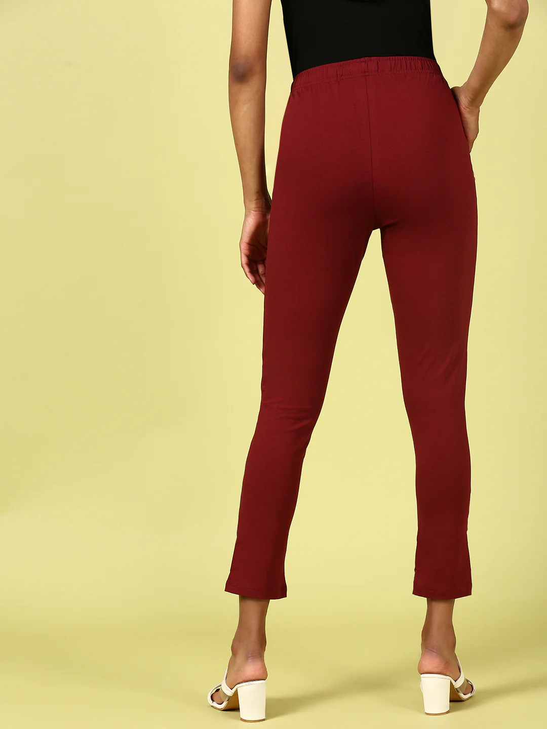 Women Maroon Casual Pants - Image 3
