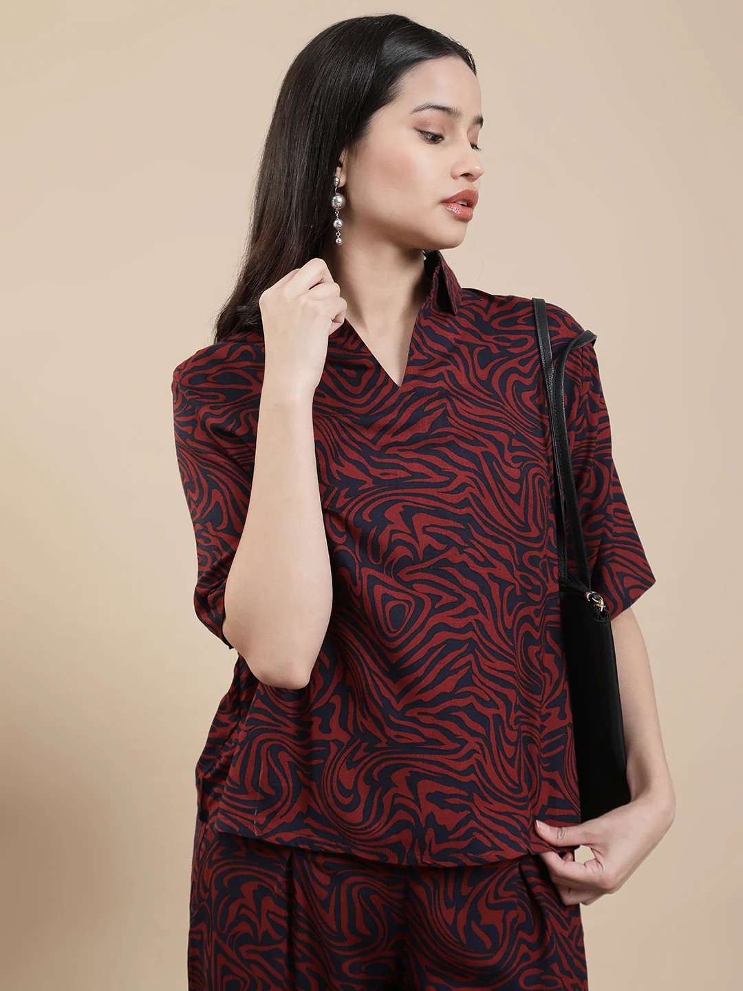 Women Maroon Casual Top - Image 3