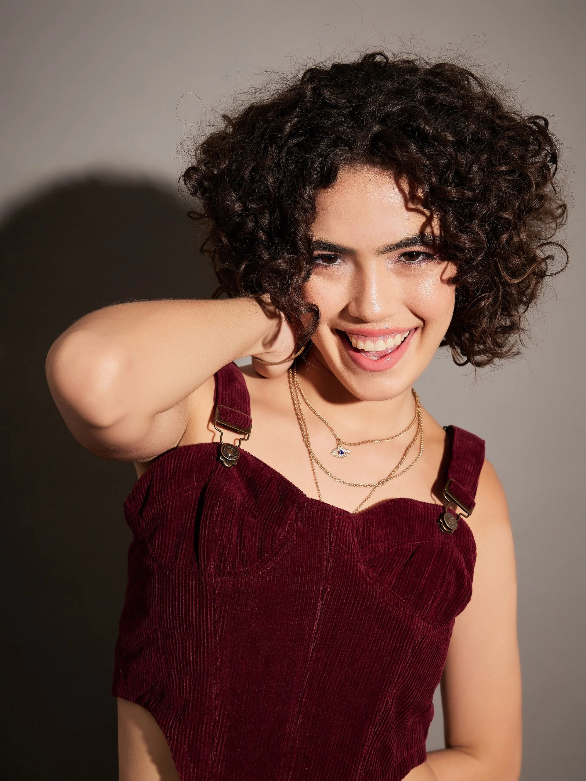 Women Maroon Corduroy Bustier Crop Top - Image 4