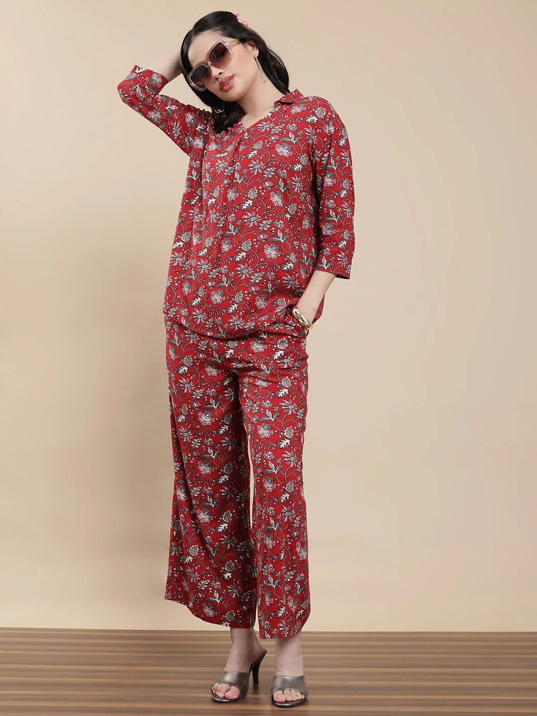Women Maroon Festive Top - Image 5