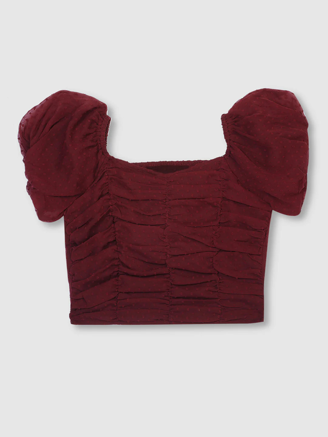 Women Maroon Fitted Crop Top - Image 7