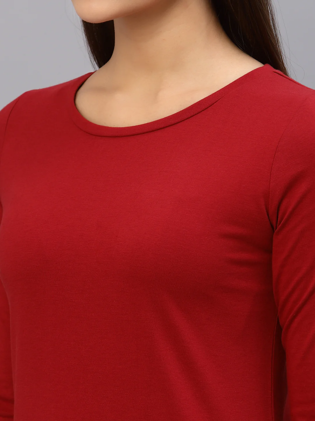 Women Maroon Front Slit Maxi Top - Image 6