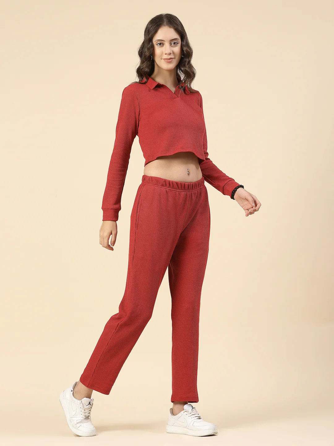 Women Maroon Regular Fit co-ords - Image 5