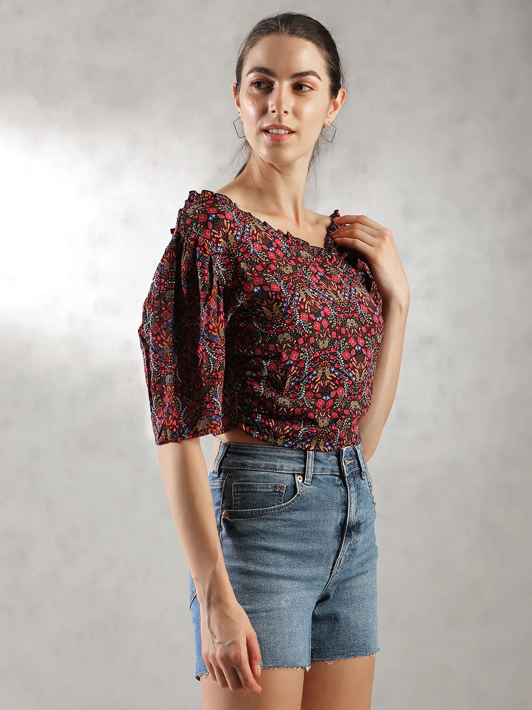 Women Printed Casual Crop Top - Image 6