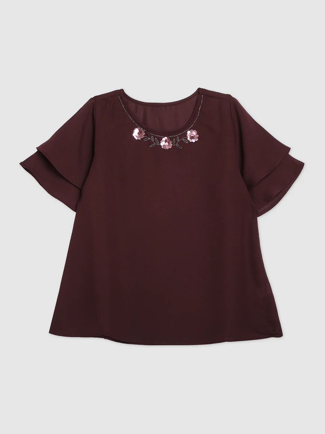Women Maroon Regular Fit Tops - Image 7
