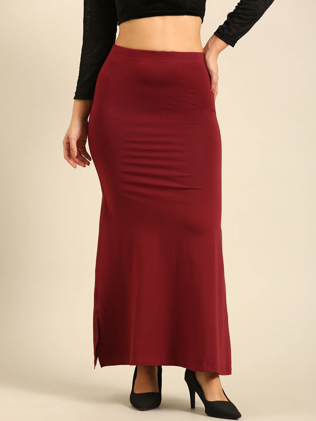 Women Maroon Saree Shapewear