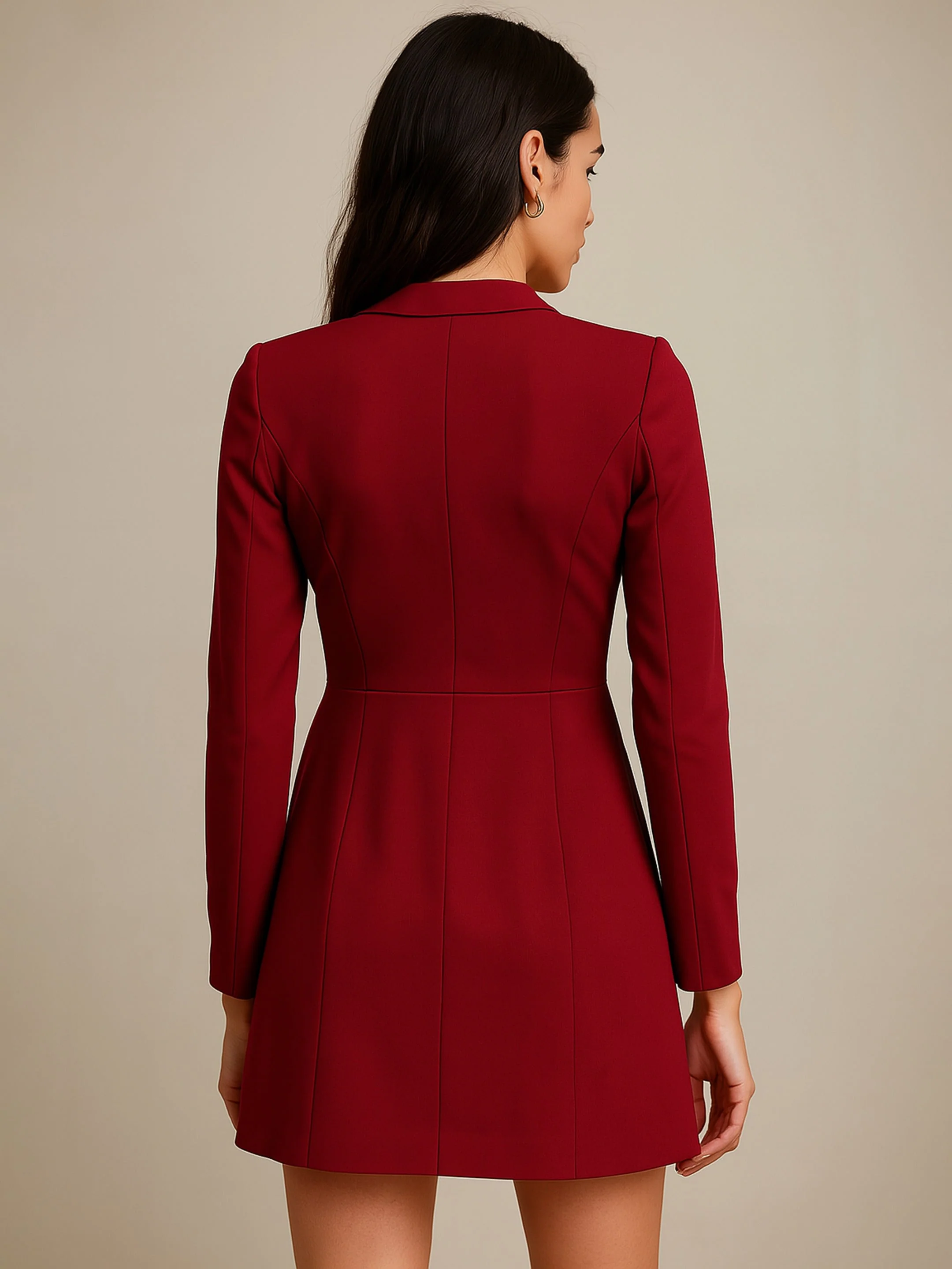 Women Maroon  Short Dress - Image 5