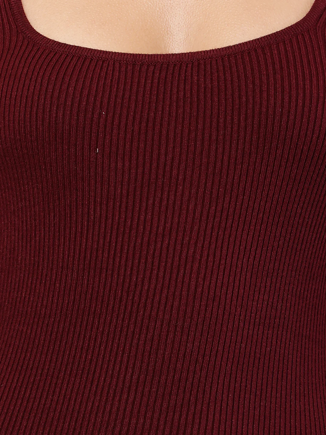 Women maroon viscose full sleeve bodycon dress - Image 5