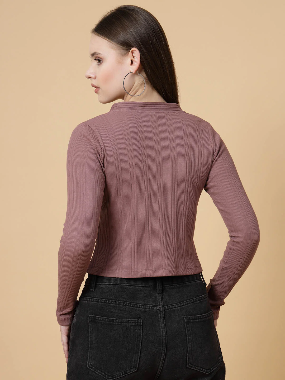 Women Mauve Crop Top - Image 5