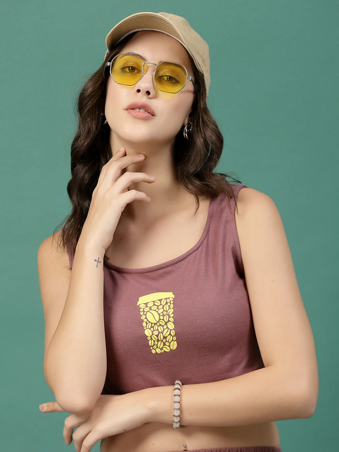 Women Mauve Printed co-ords - Image 3