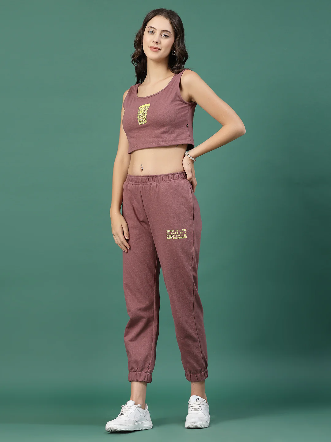 Women Mauve Printed co-ords - Image 5