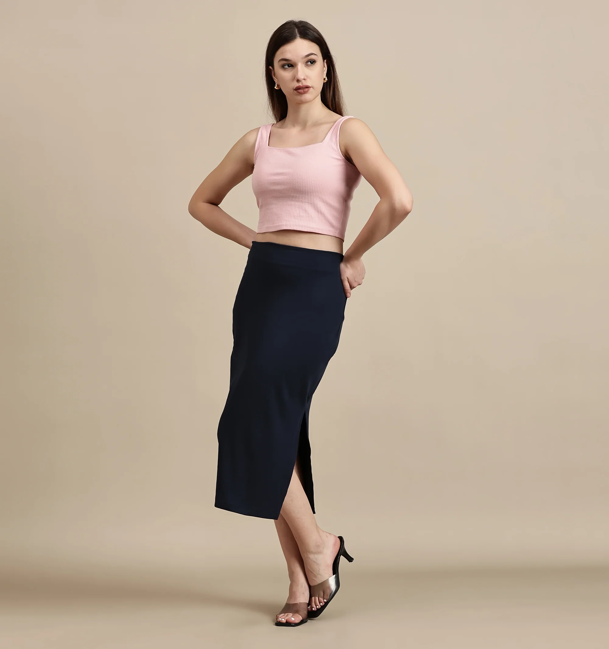 Women Mauve Sleeveless Crop Top - Image 5