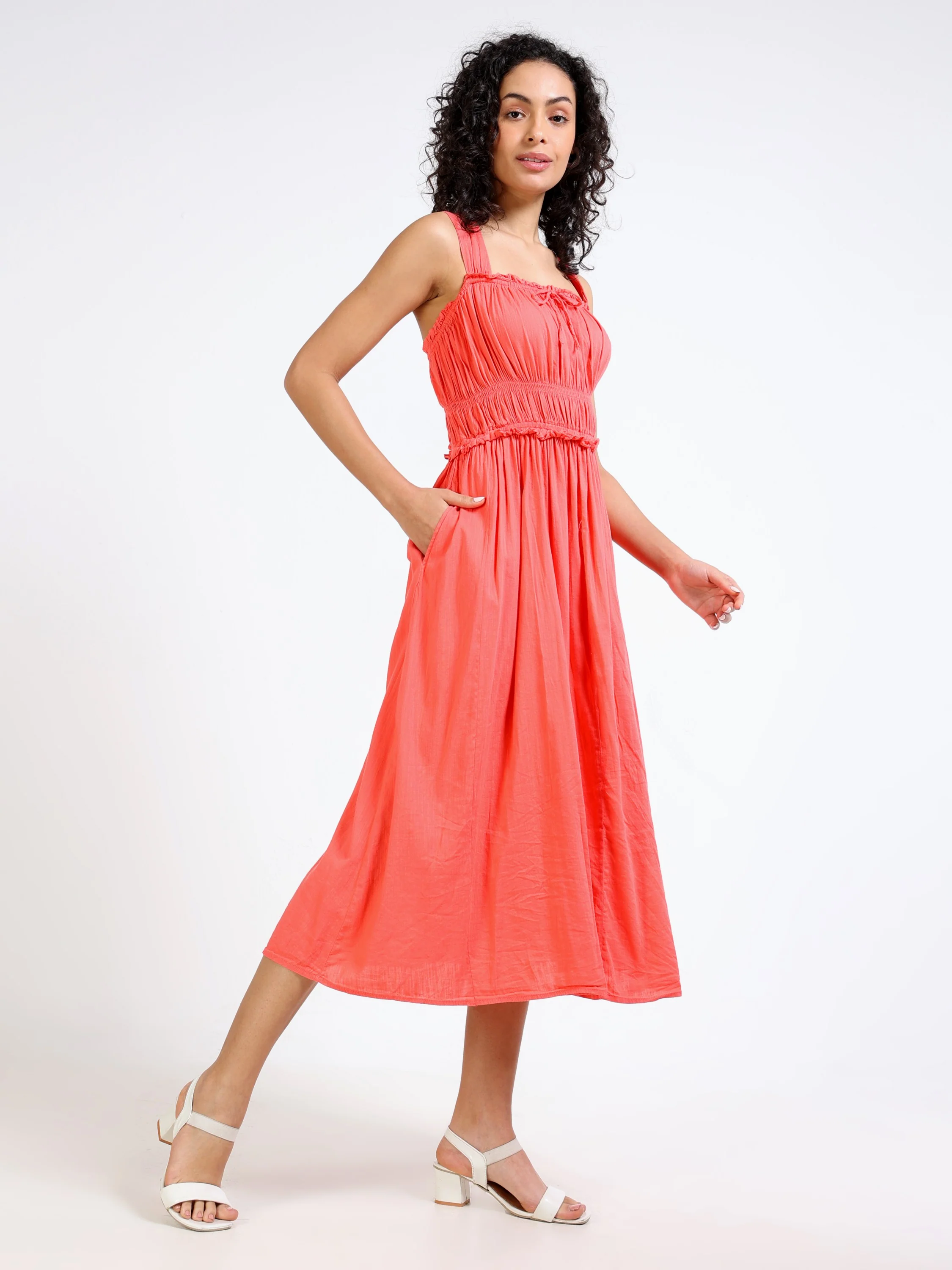 Women Maxi Elastic Waist Dress - Image 2