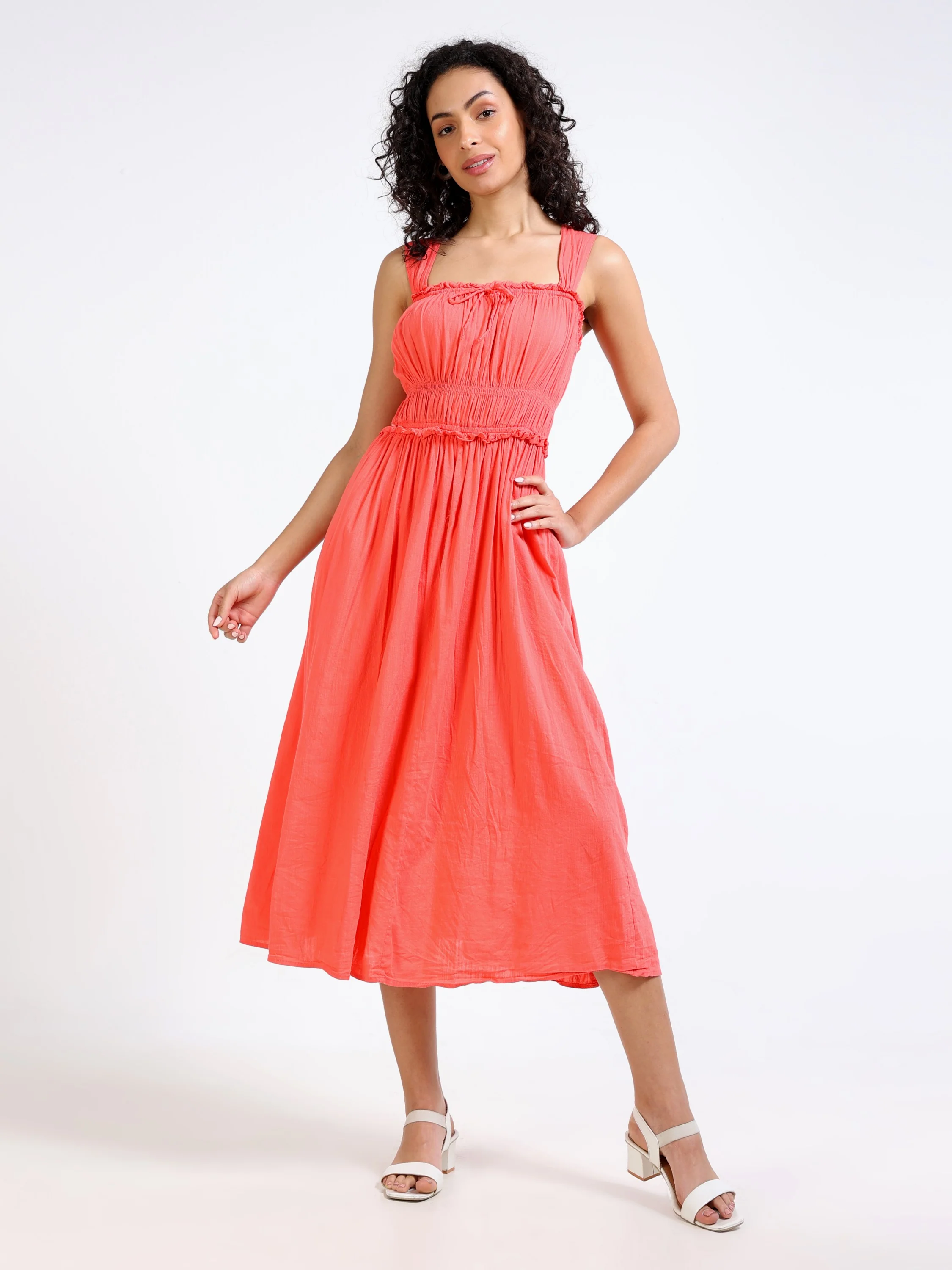 Women Maxi Elastic Waist Dress - Image 5