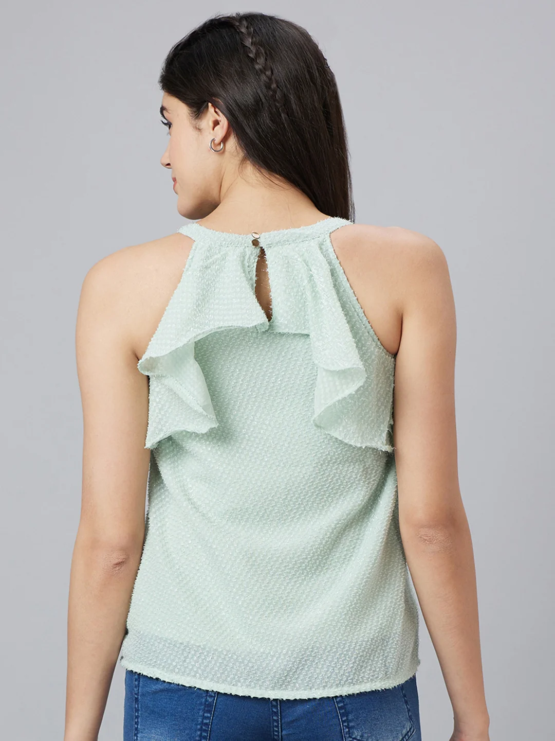 Women Self Design Sleeveless Top - Image 3