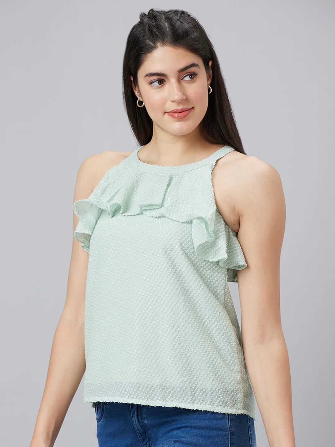 Women Self Design Sleeveless Top - Image 4