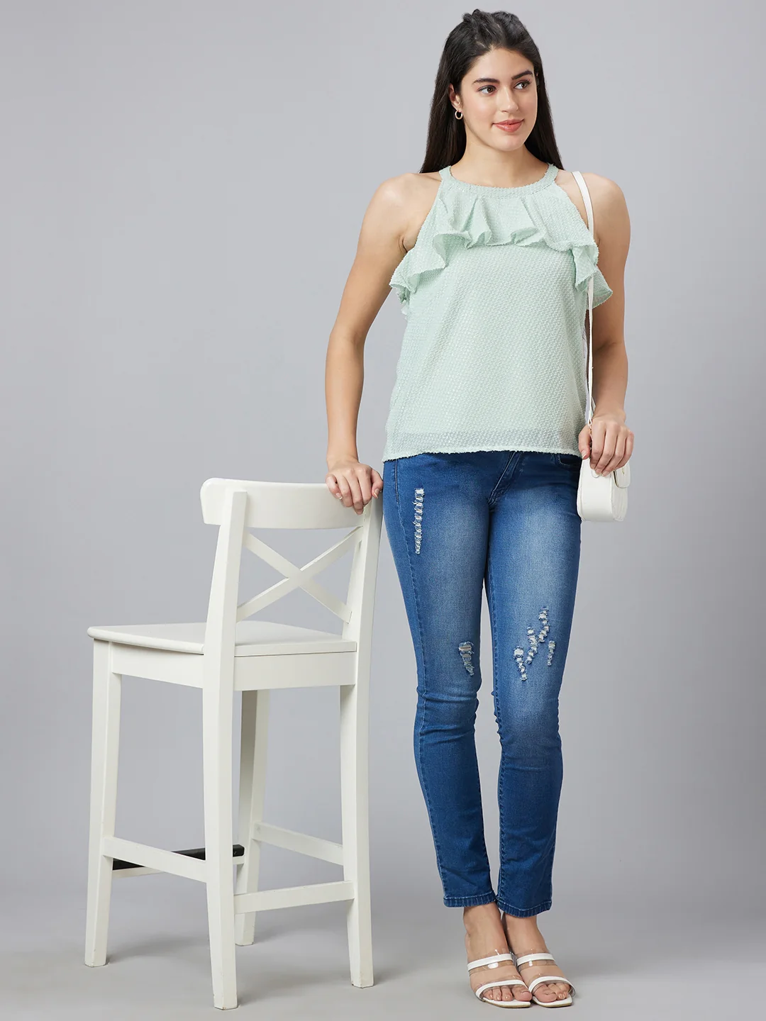 Women Self Design Sleeveless Top - Image 6