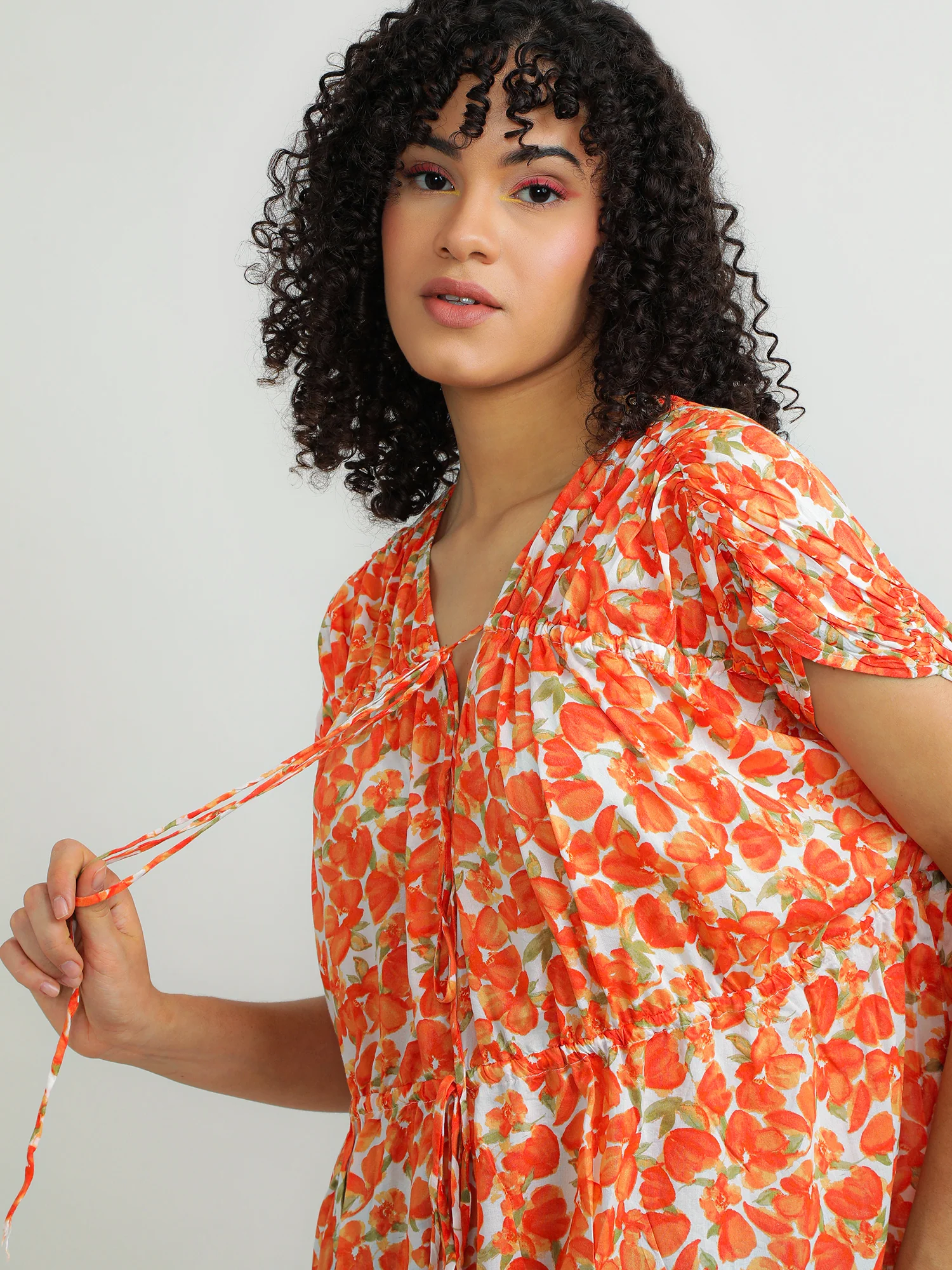 Women Modal Orange Fun Top - Image 8