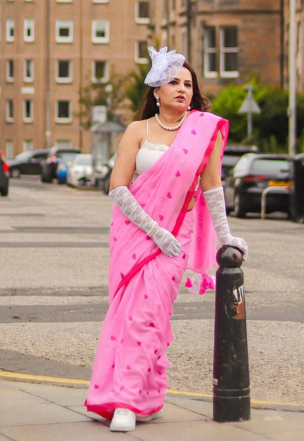 Women Mul Cotton Heart Design Saree - Image 5