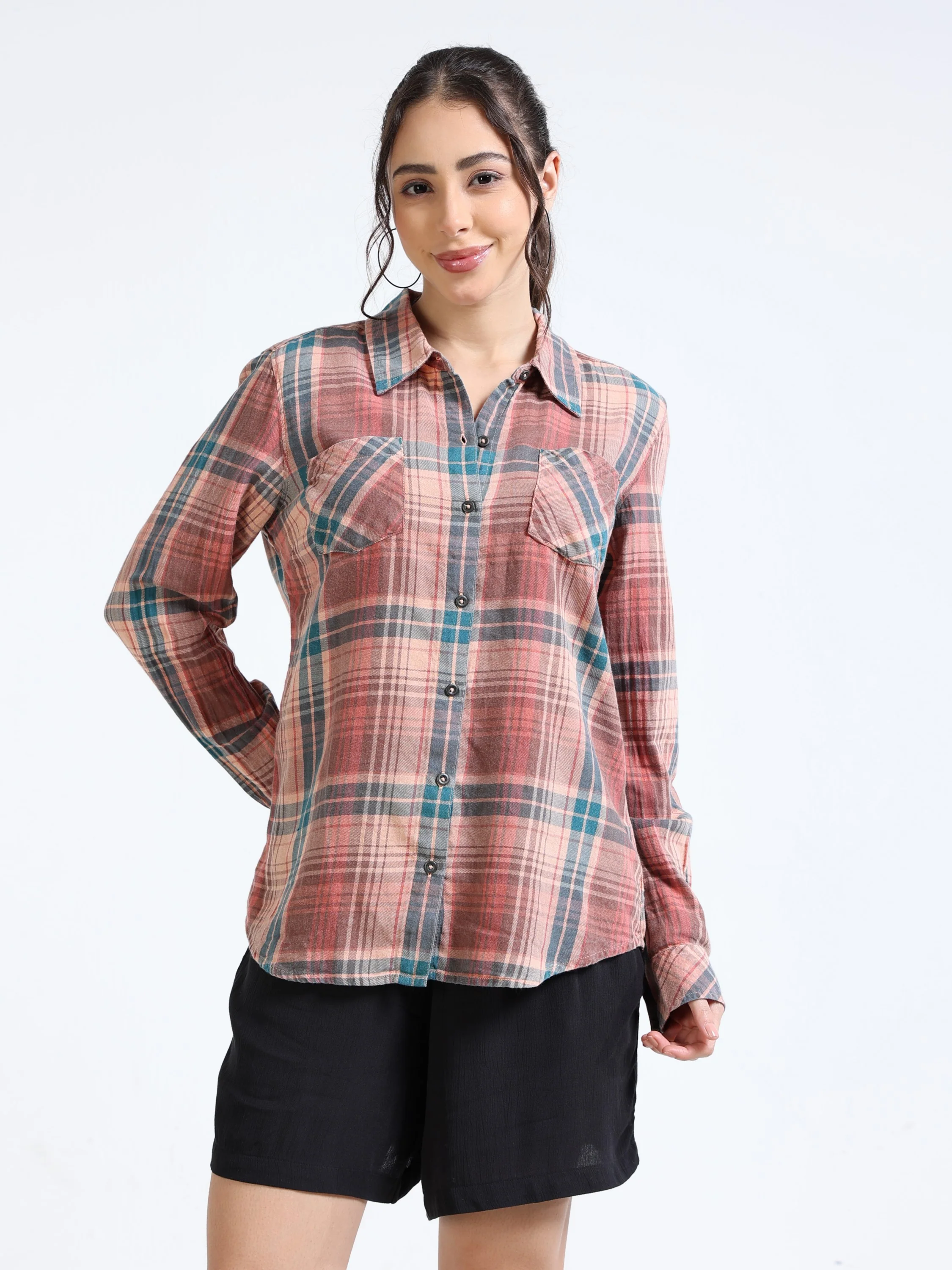 Women Multi Casual Check Shirt - Image 5