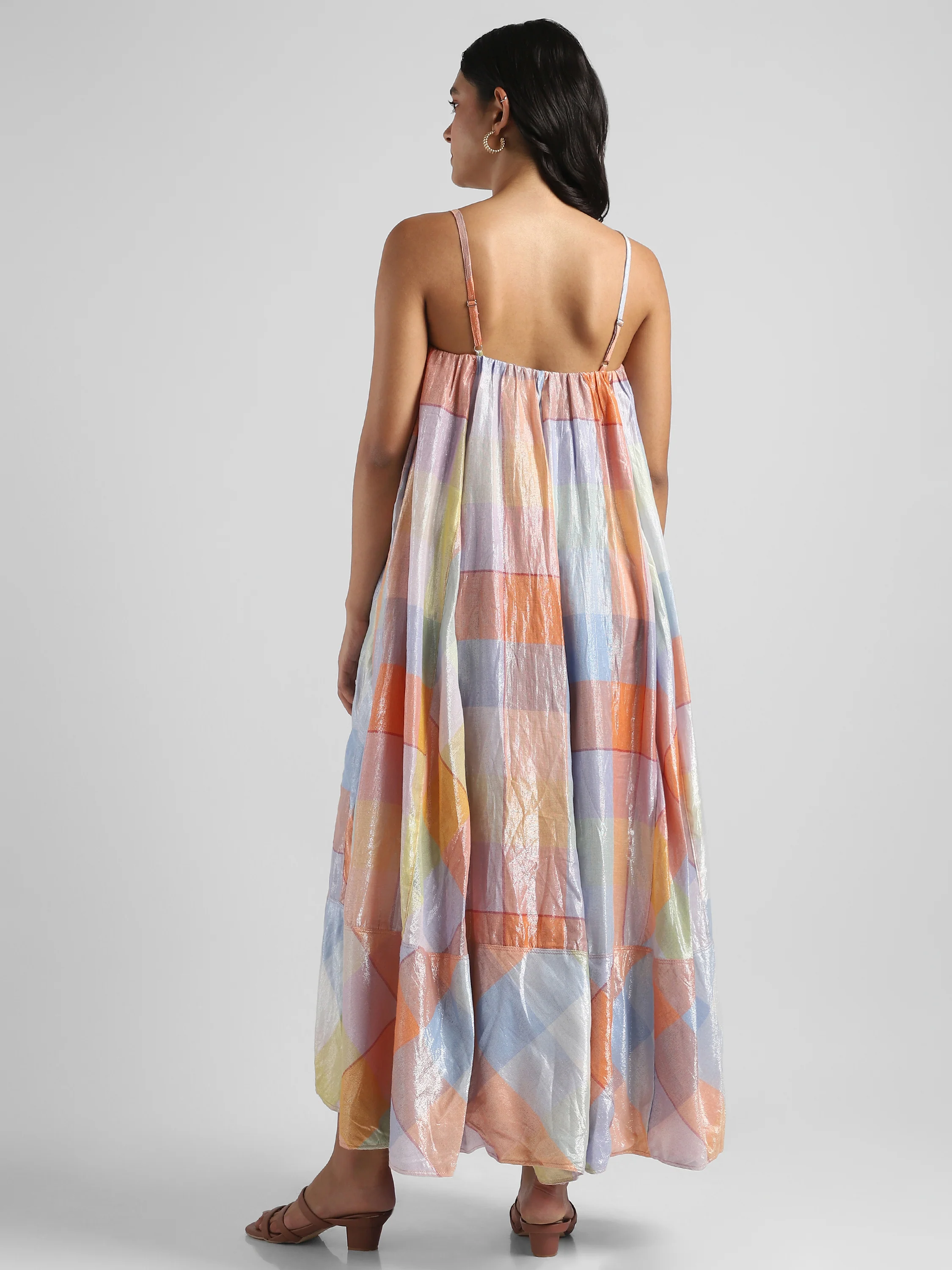 Women Multi Colored Shimmer Maxi Dress - Image 2