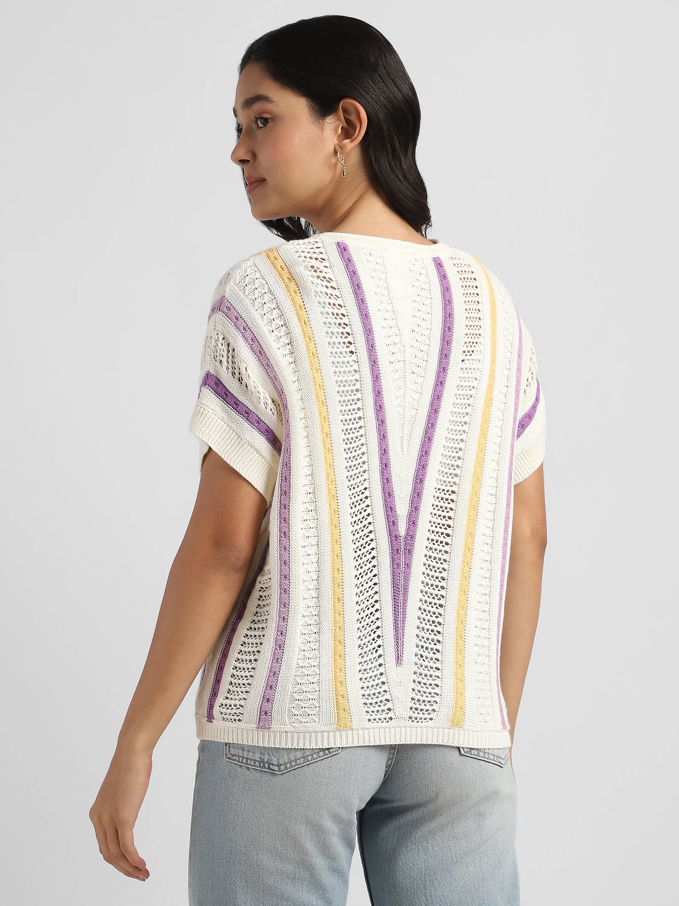 Women Crochet Comfort Fit Top - Image 2