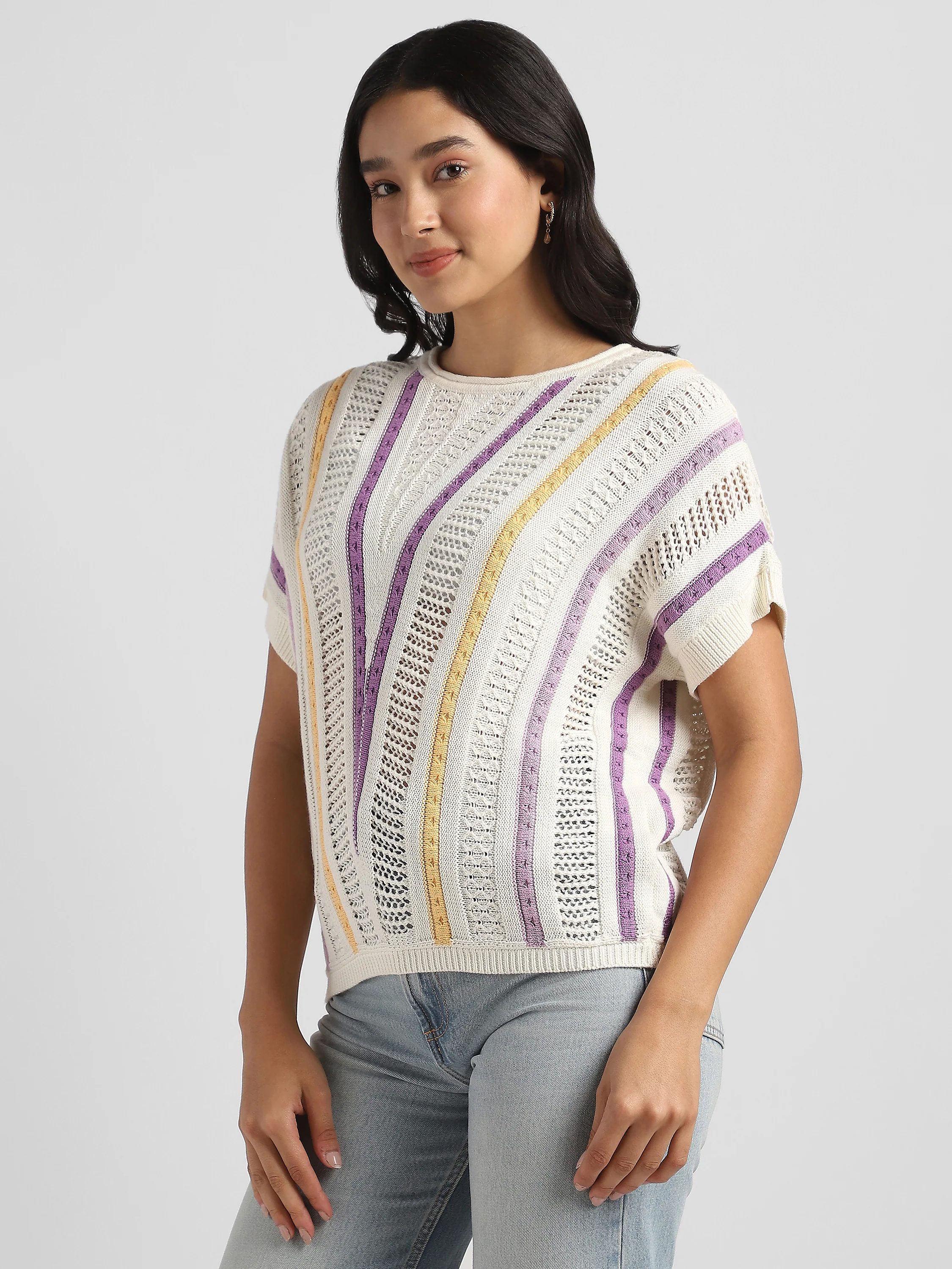 Women Crochet Comfort Fit Top - Image 5