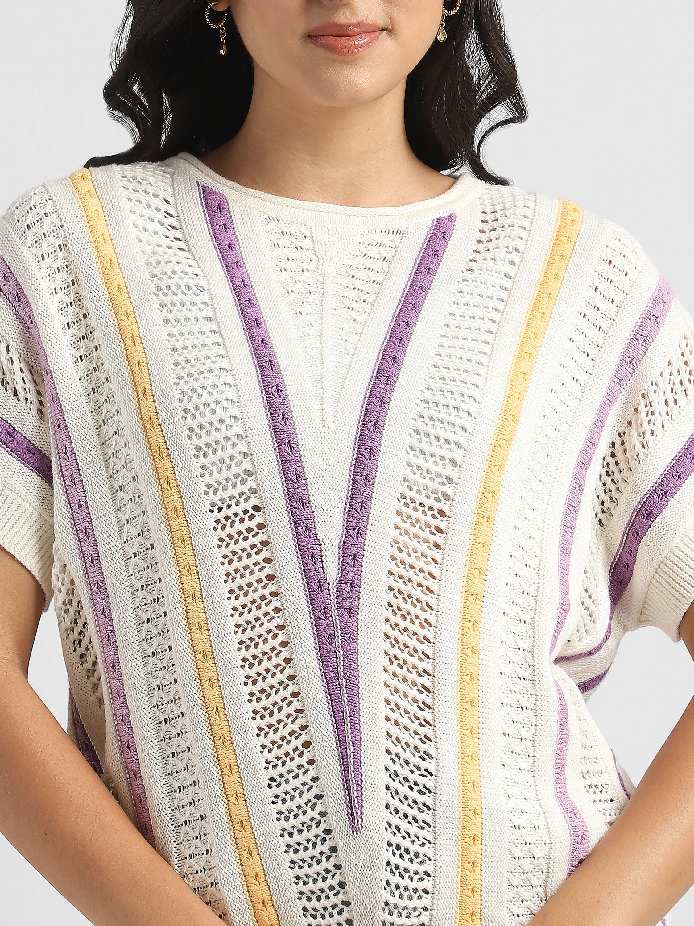 Women Crochet Comfort Fit Top - Image 6