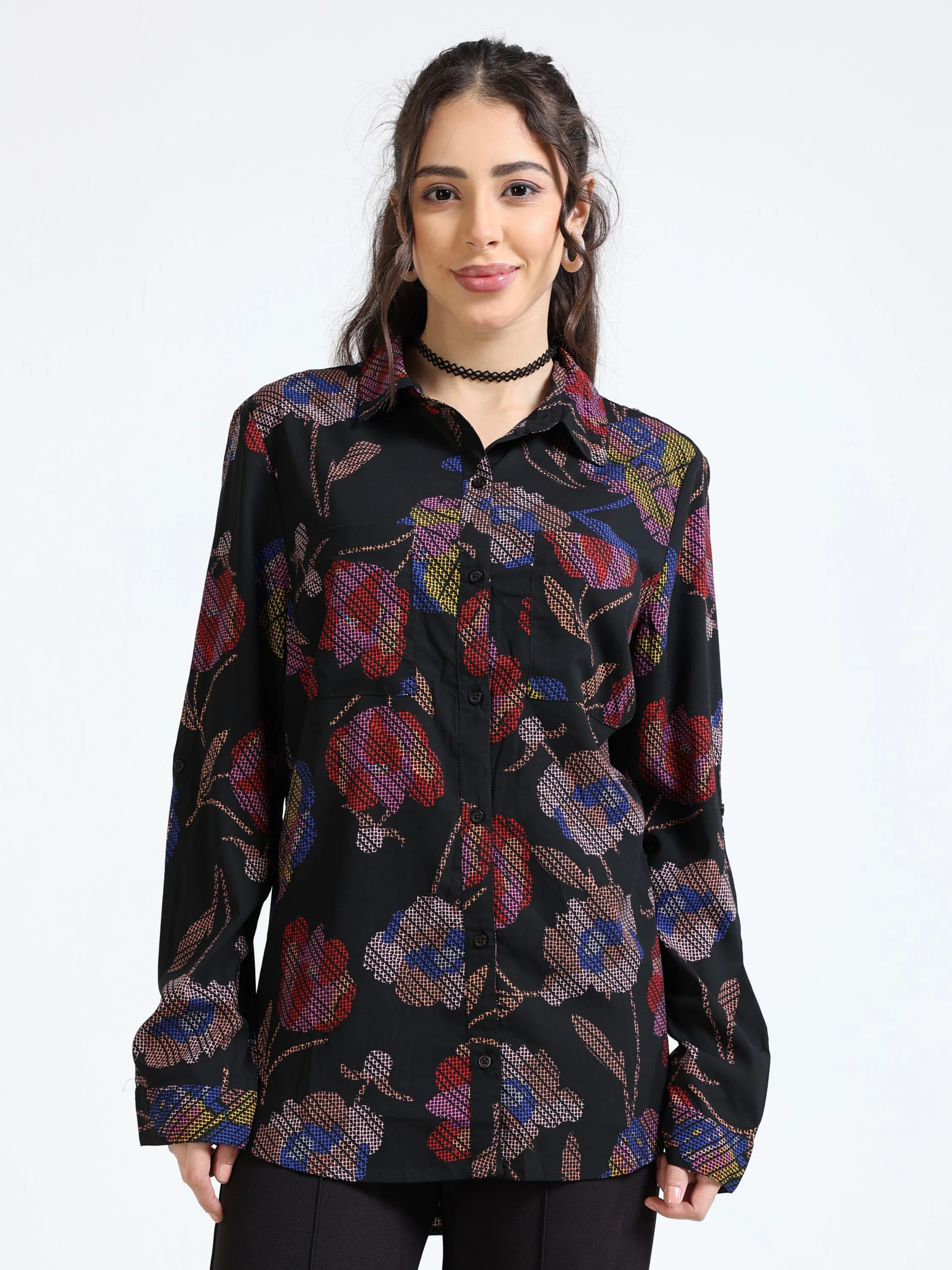 Women Floral comfort fit shirt - Image 2