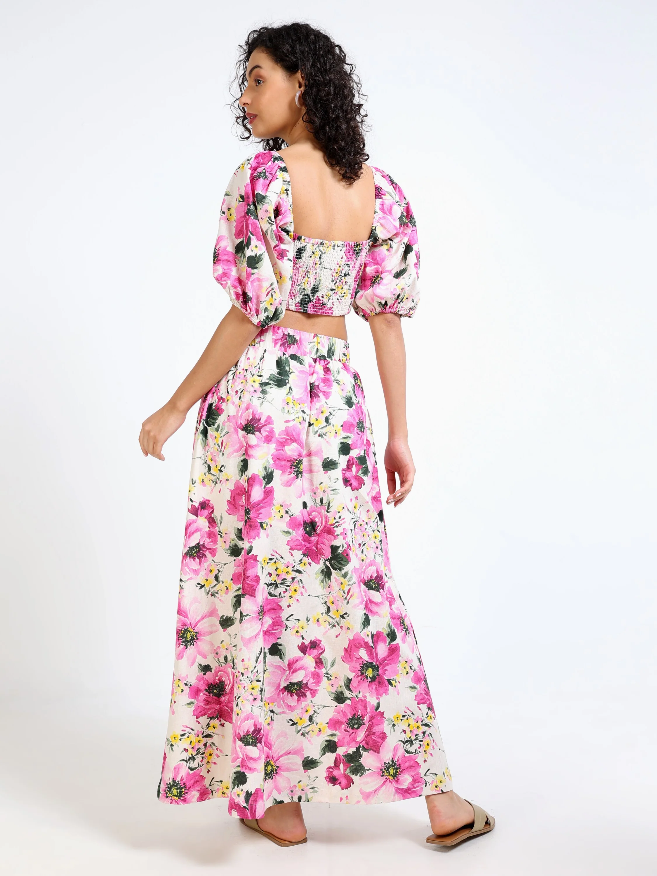 Women Floral Side Slit Co-Ord Set - Image 2