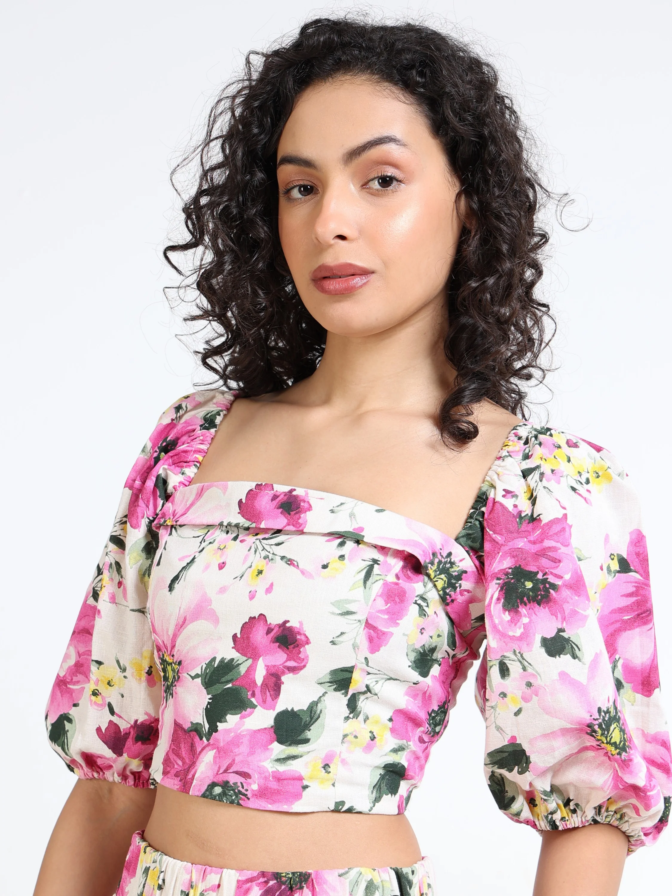 Women Floral Side Slit Co-Ord Set - Image 3